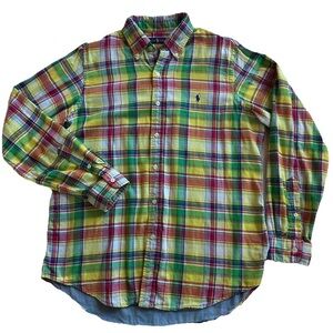 Polo Ralph Lauren Authentic Indian Madras Plaid Shirt-Men’s L-Preppy Old Money